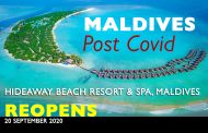 Hideaway Beach Resort & Spa, Maldives Reopens from 1st September 2020